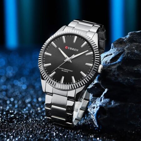 curren fashion design stainless steel quartz watches casual business wrist watches for men luminous hands clock silver blue